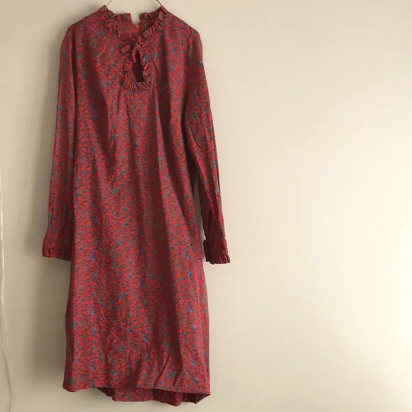 Vintage Red + Blue Flowered Frock - Picture 2 of 9